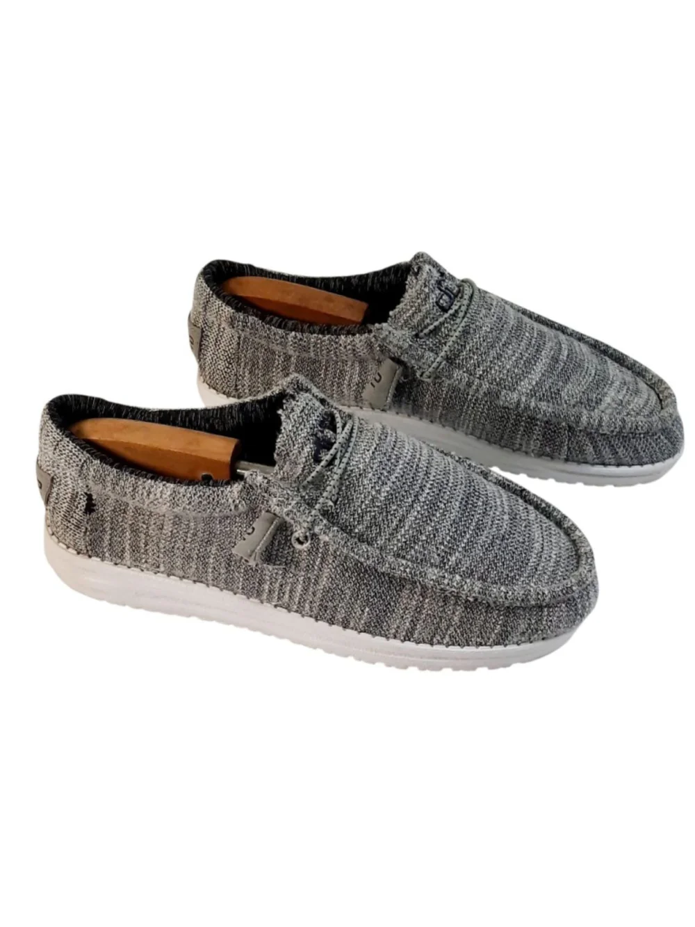 Hey Dude Men’s Wally Stretch Mix Slip-On Shoes Color Granite Size 10